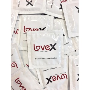 20 бр. Задържащи релефни презервативи Lovex 3-in-1