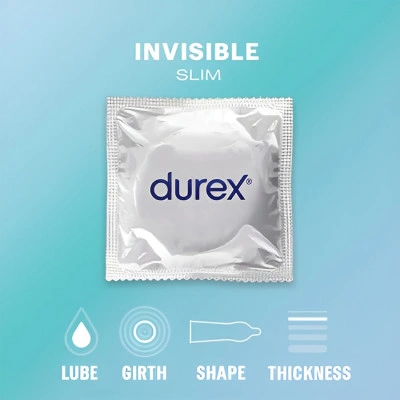 10 бр. Плътно прилепващи тънки презервативи Durex Invisible Slim