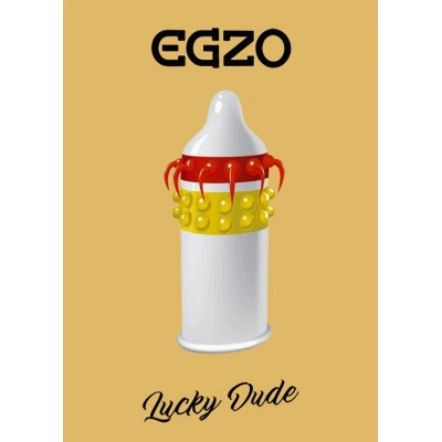 1 бр. Презерватив с интензивен релеф Egzo Lucky Dude