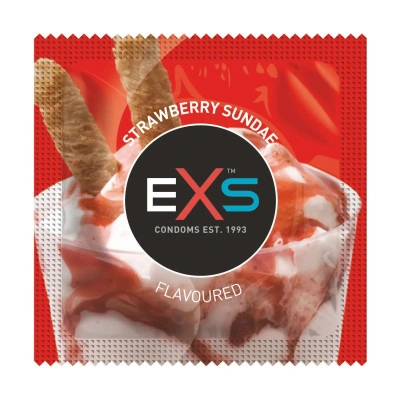 100 бр. Презервативи с аромат на ягода EXS Strawberry
