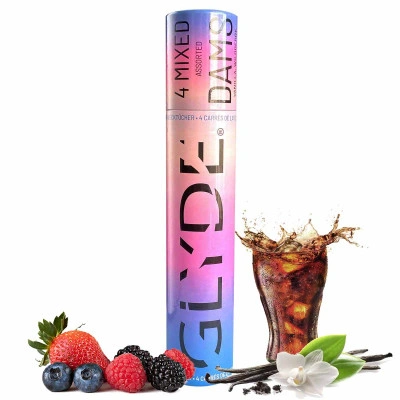 4 бр. Ароматни латексови прегради за орален секс Glyde Dams