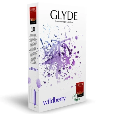  10 бр. Веган презервативи с аромат на горски плодове Glyde Wildberry