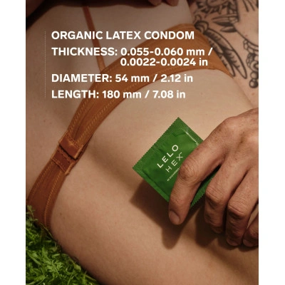 Lelo Hex Organic с L-arginine органични презервативи 