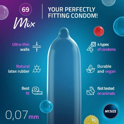 28 бр.  Микс презервативи My Size Mix 69 мм