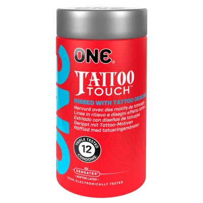 12 бр. Релефни цветни презервативи One Tattoo