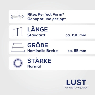 10 бр. Презервативи на ивици и точки Ritex Lust