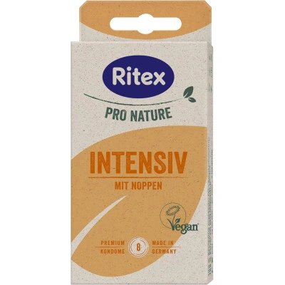 8 бр. Релефни презервативи на ивици и точки Ritex Pro Intensive