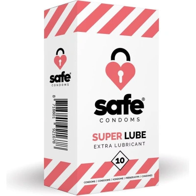 10 бр. Презервативи с екстра лубрикант Safe Super Lube
