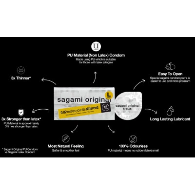 Ултра тънки големи презервативи Sagami Large 0.02 мм