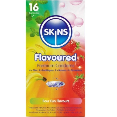16 бр. Микс Ароматни презервативи Skins Flavourеd